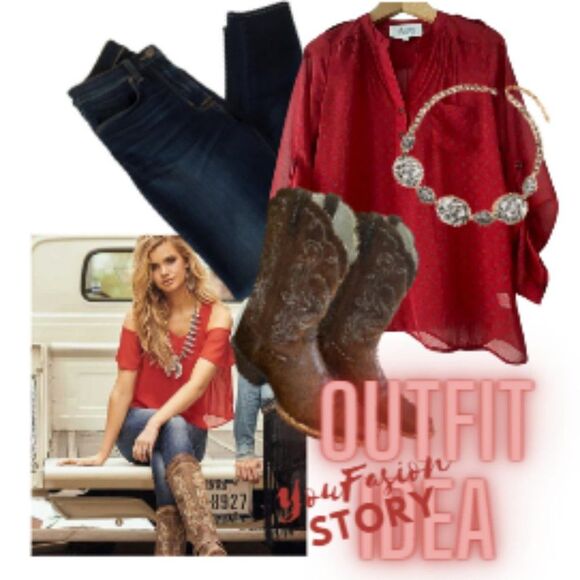 Alice Blue Stitch Fix Red Navy Native American pattern Long Sleeve Blouse Sz SP - Picture 2 of 14